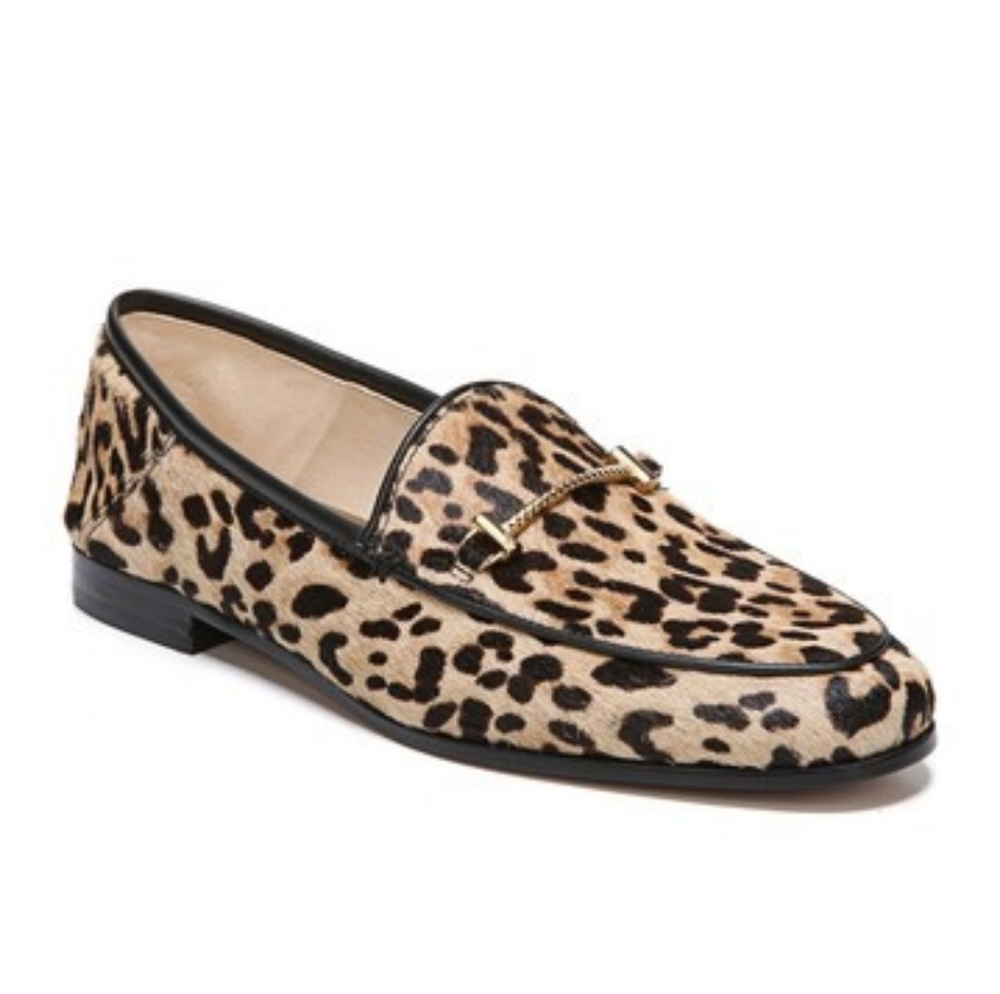 Sam Edelman leopard print calf hair loafers